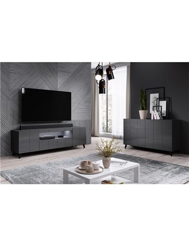 Cama MEBLE Cama TV stand REJA graphite grey gloss/graphite grey gloss