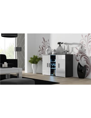 Cama MEBLE Cama sideboard 120 cm SOHO S7 black/black gloss