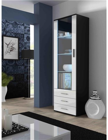 Cama MEBLE Cama display cabinet SOHO S1 white/black gloss