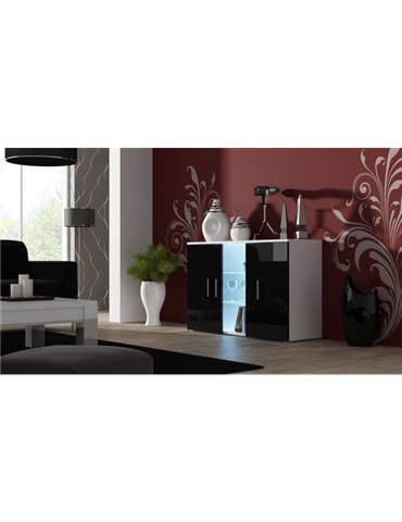 Cama MEBLE Cama sideboard 120 cm SOHO S7 white/black gloss