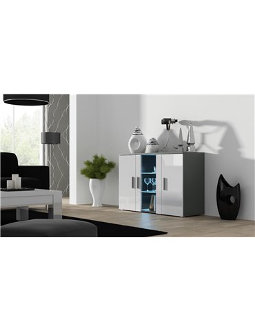 Cama MEBLE Cama sideboard 120 cm SOHO S7 grey/white gloss