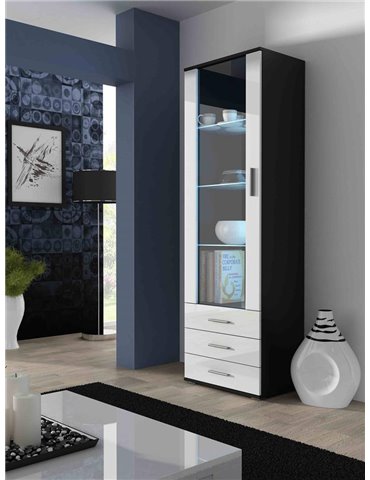 Cama MEBLE Cama display cabinet SOHO S1 black/white gloss