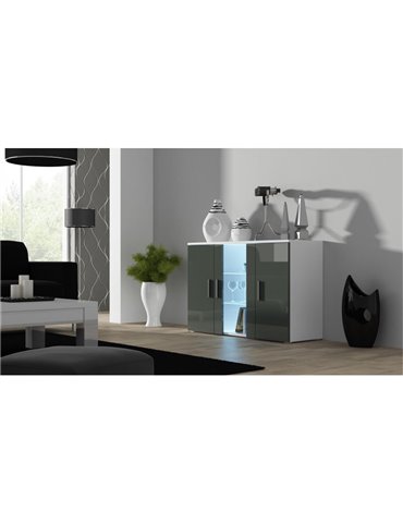 Cama MEBLE Cama sideboard 120 cm SOHO S7 grey/grey gloss