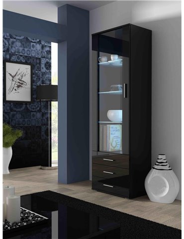 Cama MEBLE Cama display cabinet SOHO S1 black/black gloss