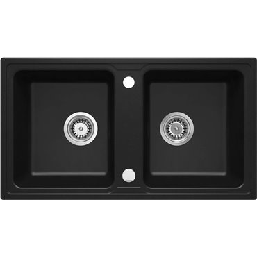 Deante 2-CHAMBER GRANITE SINK BLACK ZORBA