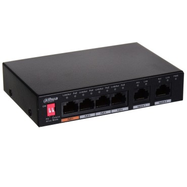 Dahua Technology PFS3006-4ET-60 network switch Unmanaged Fast Ethernet (10/100) Power over Ethernet (PoE) Black