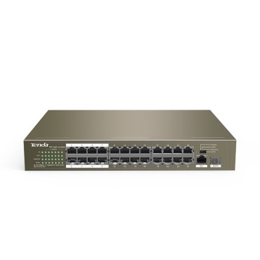 Tenda TEF1126P-24-250W network switch Unmanaged Fast Ethernet (10/100) Power over Ethernet (PoE) Grey