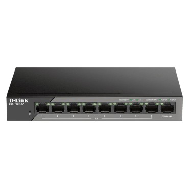 D-Link DSS-100E-9P network switch Unmanaged Fast Ethernet (10/100) Power over Ethernet (PoE) Black