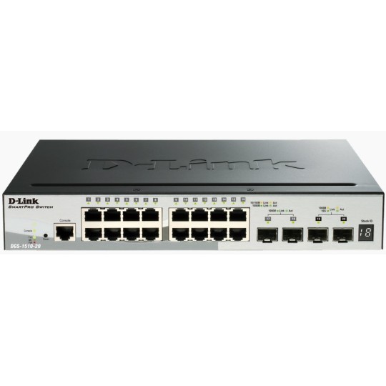 D-Link DGS-1510-20 network switch Managed L3 Gigabit Ethernet (10/100/1000) Black D-Link DGS-1510-20 network switch Managed L3 Gigabit Ethernet (10/100/1000) Black