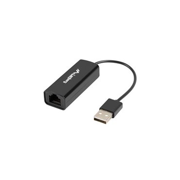 Lanberg NC-0100-01 cable interface/gender adapter USB-A RJ-45 Black