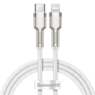 BASEUS USB-C cable to Lightning Baseus Cafule  White  Power Delivery  20W  1m (white)