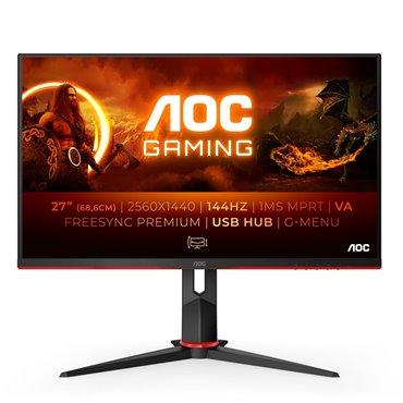 AOC G2 Q27G2U/BK computer monitor 68.6 cm (27 ) 2560 x 1440 pixels Quad HD LED Black  Red