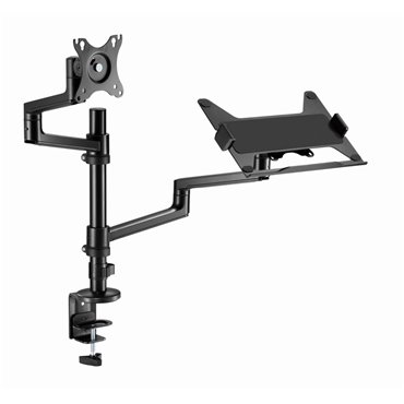 Gembird MA-DA-04 Adjustable desk mount with monitor arm and notebook tray  17”-32”  up to 8 kg