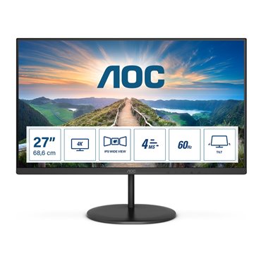 AOC V4 U27V4EA computer monitor 68.6 cm (27 ) 3840 x 2160 pixels 4K Ultra HD LED Black