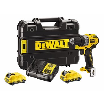 DEWALT DCD701D2-QW Cordless Drill 2x 12V 2Ah XR TSTAK Black  Yellow