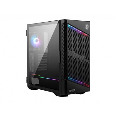 MSI MPG VELOX 100P AIRFLOW Mid Tower Gaming Computer Case 'Black  3x 120mm Fan + 1x 120mm ARGB Fan  ARGB light strip  USB Type-C