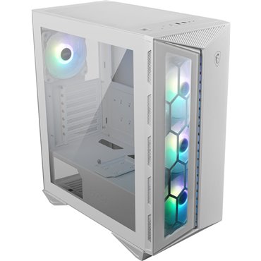 MSI MPG GUNGNIR 110R WHITE Mid Tower Gaming Computer Case 'White  4x 120mm ARGB Fan  1 to 6 ARGB Control board  USB Type-C  Temp