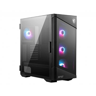 MSI MPG VELOX 100R Mid Tower Gaming Computer Case 'Black  4x 120mm ARGB Fans  1-6 ARGB Hub  ARGB light strip  USB Type-C  Temper