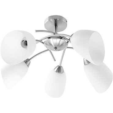 Activejet Classic chandelier pendant ceiling lamp NIKITA nickel 5xE27 for living room