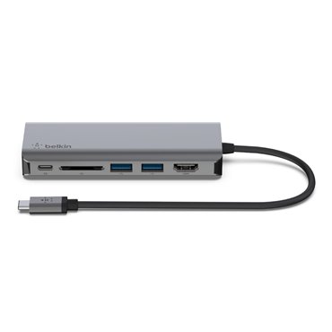 Belkin AVC008BTSGY laptop dock/port replicator USB 3.2 Gen 1 (3.1 Gen 1) Type-C Black  Grey