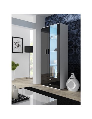 Cama MEBLE Cama display cabinet SOHO S6 2D2S black/black gloss