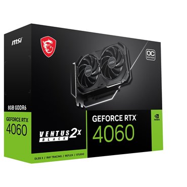 MSI GeForce RTX 4060 VENTUS 2X BLACK 8G OC NVIDIA 8 GB GDDR6 DLSS 3