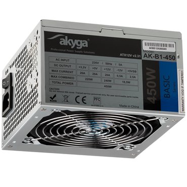 Akyga AK-B1-450 power supply unit 450 W 20+4 pin ATX ATX Grey