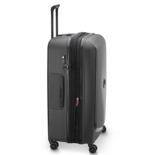 DELSEY CASE BELMONT PLUS 76CM 4 DOUBLE WHEELS EXPANDABLE TROLLEY CASE BLACK