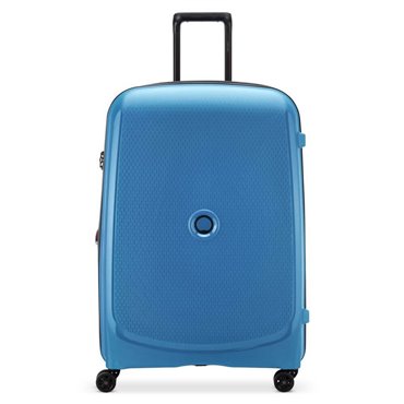 DELSEY SUITCASE BELMONT PLUS 76CM 4 DOUBLE WHEELS EXPANDABLE TROLLEY SUITCASE CYAN BLUE