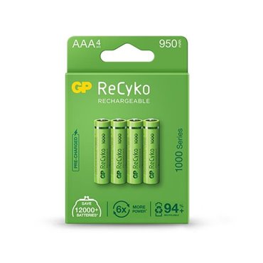 GP Batteries 4x rechargeable batteries AAA / R03 GP ReCyko 1000 Series Ni-MH 950mAh