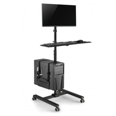 Maclean professional stand, mobile computer station on wheels, max 17"-32", max 20kg, MC-793