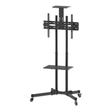 Manhattan TV & Monitor Mount, Trolley Stand, 1 screen, Screen Sizes: 37-65", Black, VESA 200x200 to 600x400mm, Max 40kg, LFD, Li