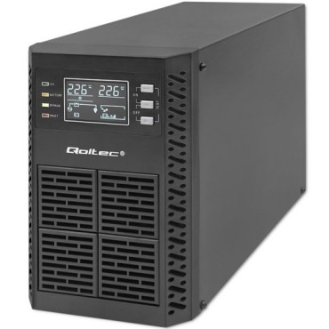 Qoltec 52280 Uninterruptible Power Supply UPS | 1kVA | 1000W | Power factor 1.0 | LCD | EPO | USB | On-line