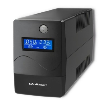 Qoltec 53978 Uninterruptible Power Supply | Monolith | 650VA | 360W | LCD | USB | RJ45