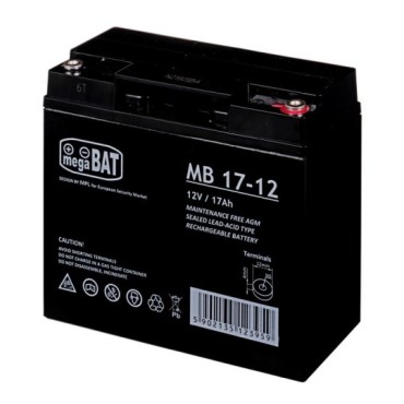 MPL megaBAT MB 17-12 UPS battery Lead-acid accumulator VRLA AGM Maintenance-free 12 V 17 Ah Black