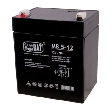 MPL megaBAT MB 5-12 UPS battery Sealed Lead Acid VRLA AGM 12 V 5 Ah Black