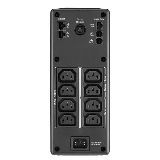 APC BR1600MI uninterruptible power supply (UPS) Line-Interactive 1.6 kVA 960 W 8 AC outlet(s)