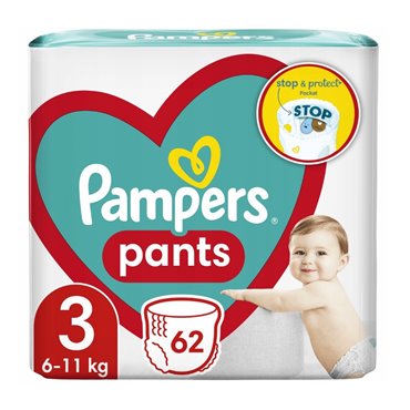 Pampers Pants 6-11kg  size 3-MIDI  62pcs