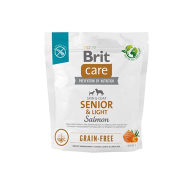 Brit Dry food for older dogs  all breeds (over 7 years of age) Brit Care Dog Grain-Free Senior&Light Salmon 1kg