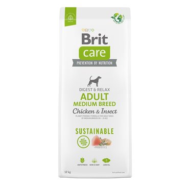 Brit Care Dog Sustainable Adult Medium Breed Chicken & Insect - dry dog food - 12 kg
