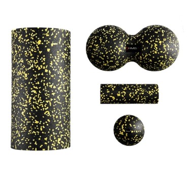 HMS Fitness FSBM04 massage set rollers and balls (4 pcs) black/yellow