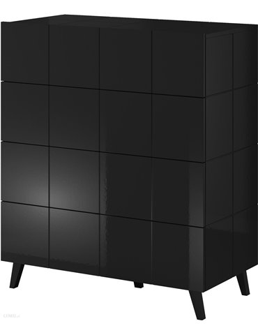 Cama MEBLE Cama chest of drawers 4D REJA black gloss/black gloss