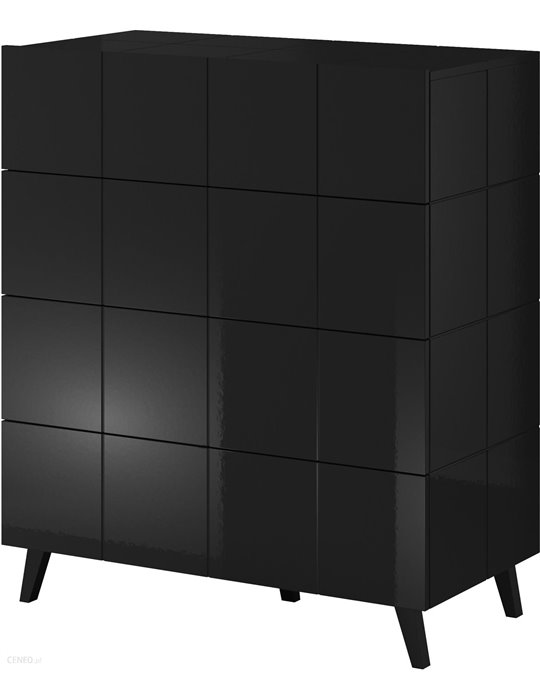 Cama MEBLE Cama chest of drawers 4D REJA black gloss/black gloss Cama MEBLE Cama chest of drawers 4D REJA black gloss/black gloss