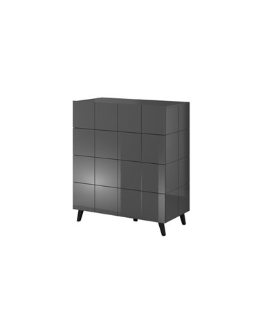 Cama MEBLE Cama chest of drawers 4D REJA graphite gloss/graphite gloss