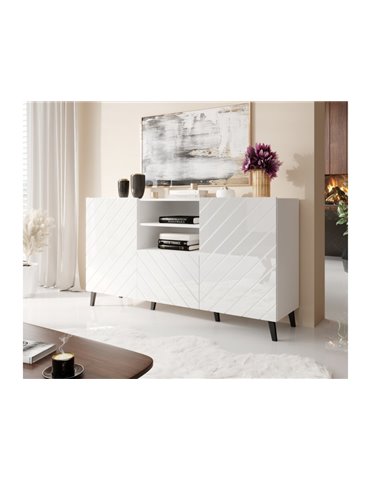 Cama MEBLE ABETO chest of drawers 150x42x82 white glossy