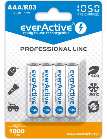 Everactive EVHRL03-1050 hushållsbatteri Laddningsbart batteri AAA Nickel-metallhydrid (NiMH)