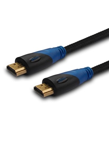 Savio CL-49 HDMI-kabel 5 m HDMI Typ A (standard) Svart, Blå