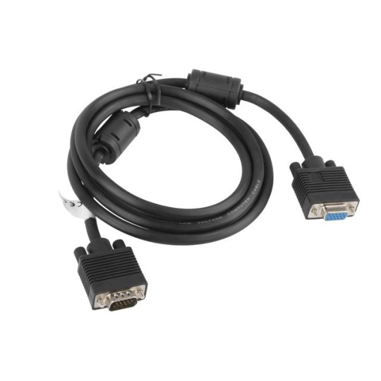 Lanberg CA-VGAC-10CC-0018-B+ VGA-kabel 1,8 m VGA (D-Sub) Svart