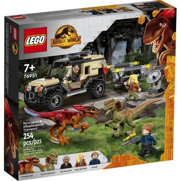 LEGO JURASSIC WORLD 76951 PYRORAPTOR & DILOPHOSAURUS TRANSPORT