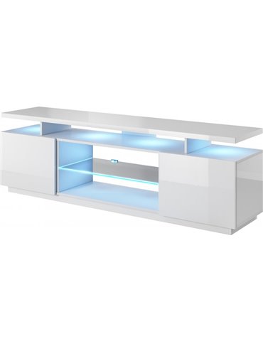 Cama MEBLE RTV cabinet EVA 180x40x52 white/white glossy